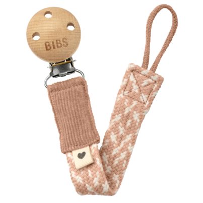 BIBS Paci Braid Clip Blush/Ivory