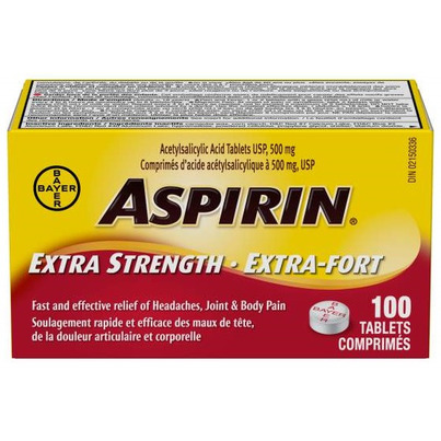 Aspirin 500 Mg Extra Strength Tablets Large Bottle