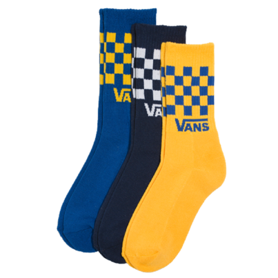 Vans Kids Check Socks True Blue And Gold Fusion
