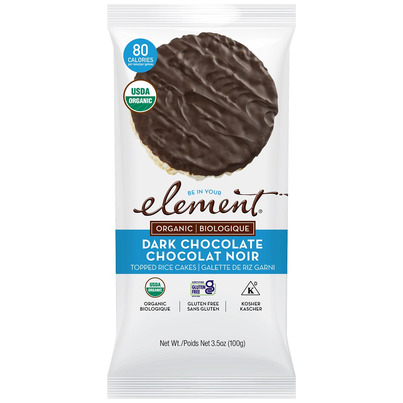 Element Snacks Organic Dipped Rice Cakes Dark Chocolate