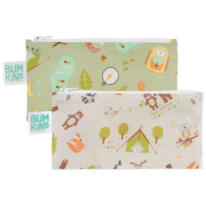 Bumkins Small Reusable Snack Bags Happy Campers