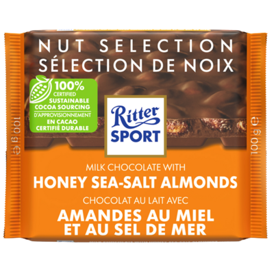 Ritter Sport Milk Chocolate With Honey Sea Salt Almonds Square