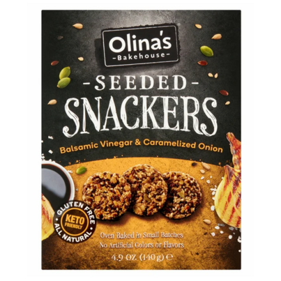 Olina's Bakehouse Seeded Snackers Balsamic Vinegar & Caramelized Onions