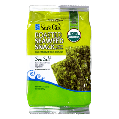 Jayone Foods Sea's Gift Organic Roasted Seaweed Snack Sea Salt
