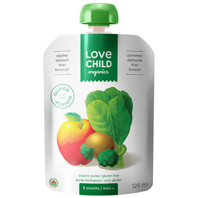 Love Child Organics Pouch Apples, Spinach, Kiwi & Broccoli