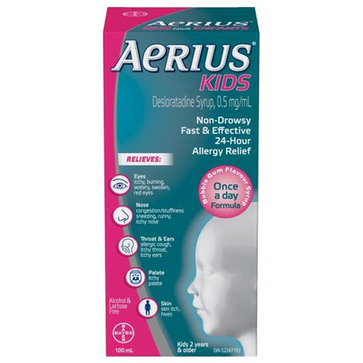 Aerius Kids Non-Drowsy Bubble Gum Allergy Relief