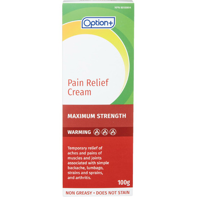 Option+ Pain Relief Cream Maximum Strength