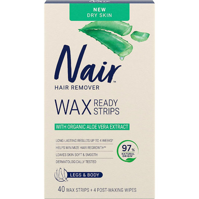 Nair Hair Removal Wax Strips Ready-to-use With Soothing Aloe Vera