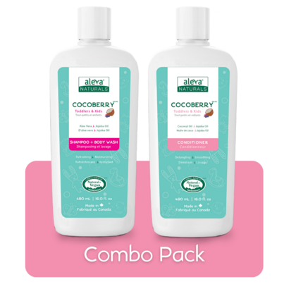 Aleva Naturals Cocoberry Toddlers & Kids Shampoo & Wash + Conditioner Duo