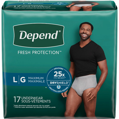 Depend Fresh Protection Men's Incontinence Underwear Large