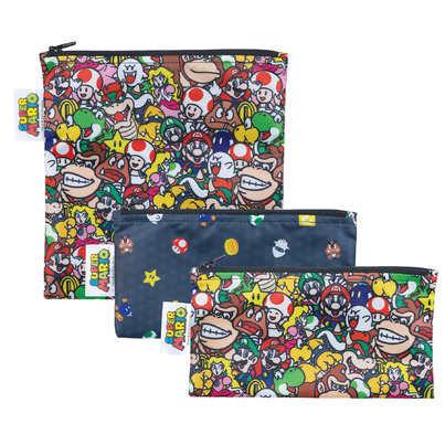Bumkins Reusable Snack Bags Nintendo Super Mario Power Up