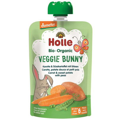 Holle Organic Pouch Veggie Bunny Carrot & Sweet Potato With Peas