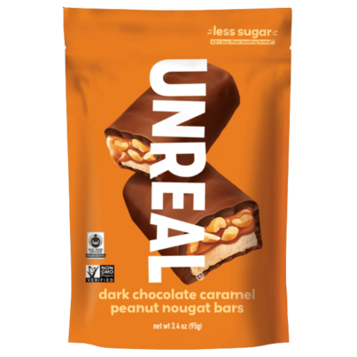 Unreal Dark Chocolate Caramel Peanut Nougat Bars