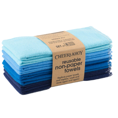 Cheeks Ahoy Reusable Non-Paper Towels Blues