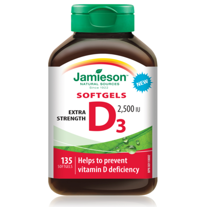 Jamieson Extra Strength Vitamin D3 2500 IU Softgels