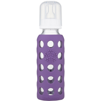 Lifefactory Glass Baby Bottle With Silicone Sleeve Grape
