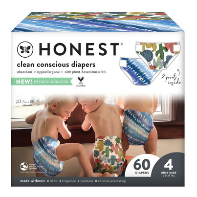 The Honest Company Diapers Club Box Tie-Dye For + Cactus Cuties Size 4