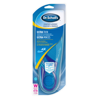 Dr. Scholl's Ultra Thin Insoles With Massaging Gel For Women