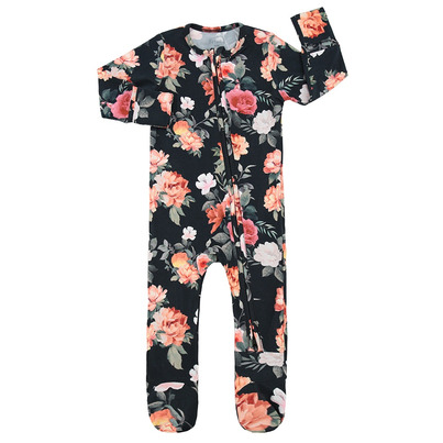 Belan.J Footed Zipper Sleeper Midnight Blossom