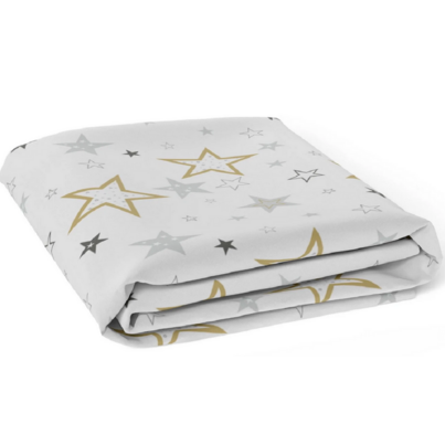 Kushies Percale Crib Sheet Golden Star