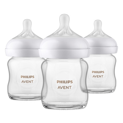 Philips AVENT Glass Natural Baby Bottle Pack With Natural Response Nipple