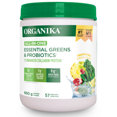Organika All-In-One Essential Greens & Probiotics Pineapple Punch