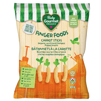 Baby Gourmet Finger Foods Carrot Sticks Lentil & Chickpea Puffs