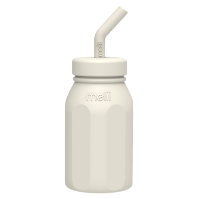 Melii Luxe Silicone Bottle With Straw Ivory