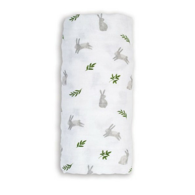 Lulujo Baby Swaddle Blanket Muslin Cotton Bunnies