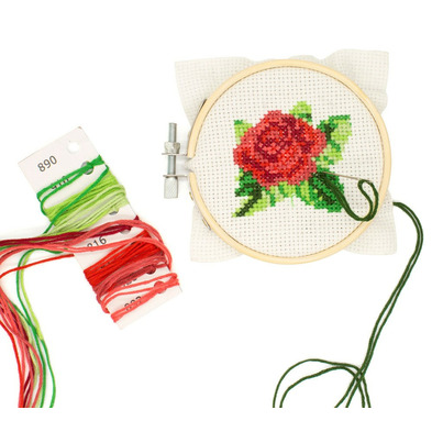 Kikkerland Embroidery Kit Rose