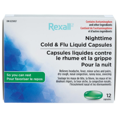 Rexall Nighttime Cold & Flu Liquid Capsules