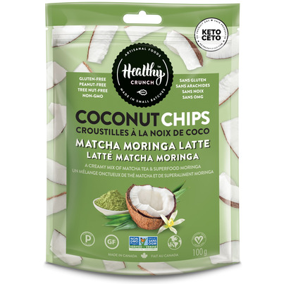 Healthy Crunch Matcha Moringa Latte Coconut Chips