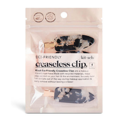 Kitsch Eco-Friendly Creaseless Clips Set Black Terrazzo