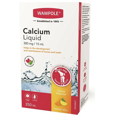 Wampole Calcium Liquid Sugar Free Natural Citrus Flavor