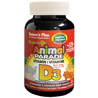 Nature's Plus Animal Parade Sugar Free Vitamin D3 Chewable