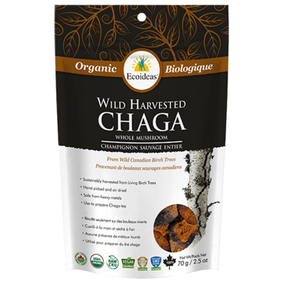 Ecoideas Wild Harvested Chaga Whole Mushroom