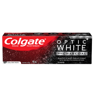 Colgate Optic White Teeth Whitening Charcoal Toothpaste Cool Mint