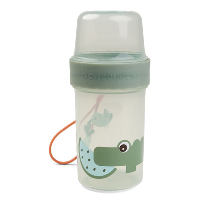 Done By Deer 2-Way Snack Container Croco Green