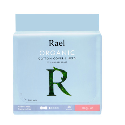 Rael Organic Cotton Cover Panty Liners For Bladder Leaks Regular