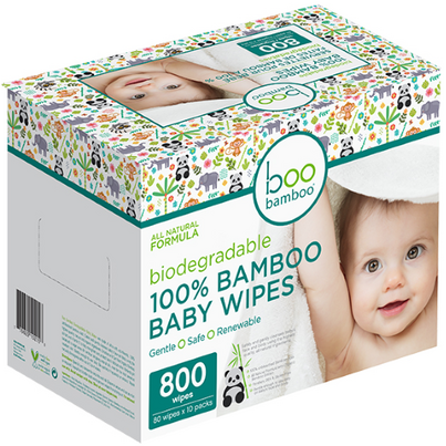 Boo Bamboo Baby Biodegradable 100% Bamboo Wipes Value Box