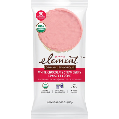 Element Snacks Organic Dipped Rice Cakes White Chocolate Strawberry