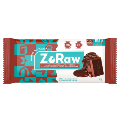 ZoRaw Milk Chocolate Bar With Protein