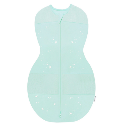 Happiest Baby Organic Cotton Sleepea 5-Second Swaddle Teal With Stars