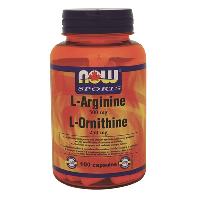 NOW Foods Sports L-Arginine 500mg & L-Ornithine 250mg