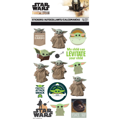 Trends Star Wars The Mandalorian Baby Yoda 4 Sheetsticker