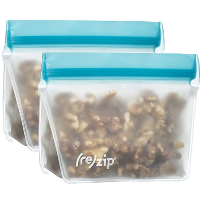 (re)zip Stand-Up 8oz Reusable Snack Bags Aqua
