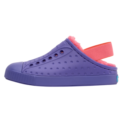Native Shoes Kids Jefferson Cozy Clogs Ultra Violet And Dazzle Pink