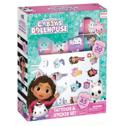 Gabby's Dollhouse Mosaic Stickers And Tattoo Sets