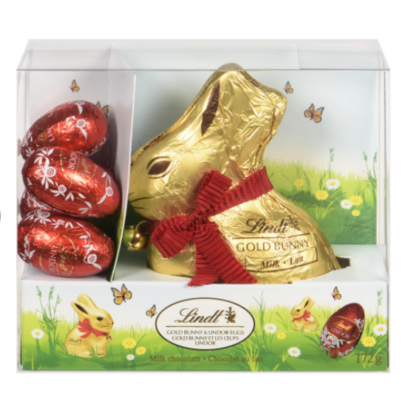 Lindt Chocolate Milk Bunny Eggs Gold Gift Box