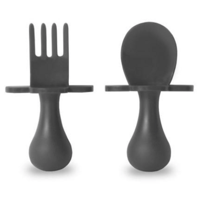 Grabease First Spoon And Fork Set Grey